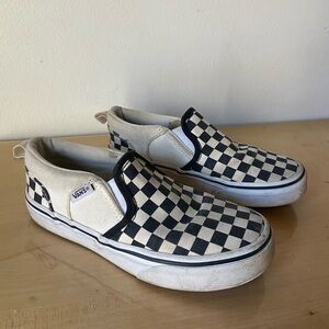 Masters Kids Checkered Slip-On Sneakers - Black and White